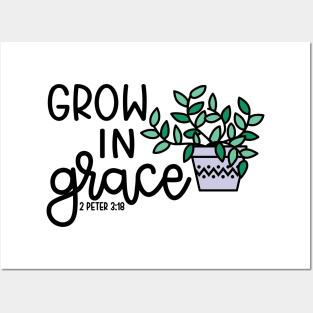 Grow In Grace Succulent Plant Christian Faith Cute Posters and Art